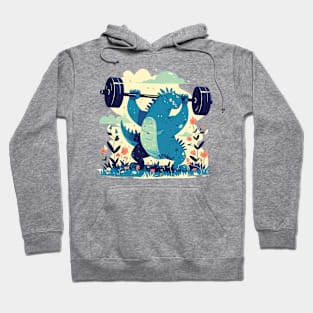 dino lifting weight Hoodie